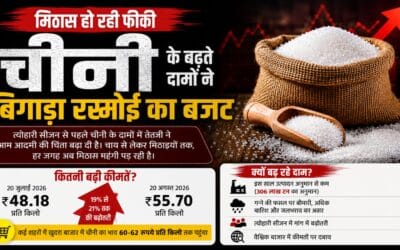 मिठास हो रही फीकी, चीनी के बढ़ते दामों ने बढ़ाई रसोई की चिंता, त्योहारों से पहले आम आदमी पर महंगाई की मार