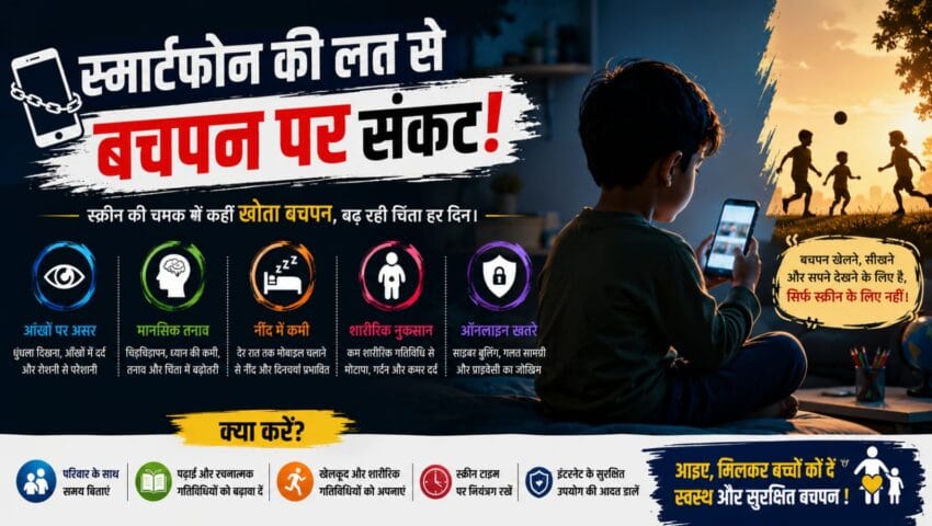 स्मार्टफोन की लत से बचपन पर संकट, बच्चों के मानसिक और शारीरिक स्वास्थ्य पर बढ़ रहा असर