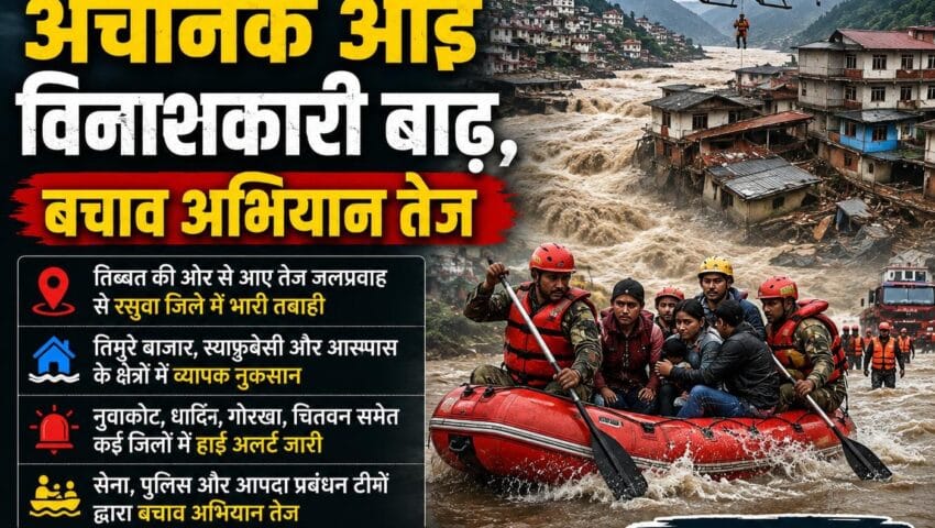 नेपाल में अचानक आई विनाशकारी बाढ़, बचाव अभियान तेज