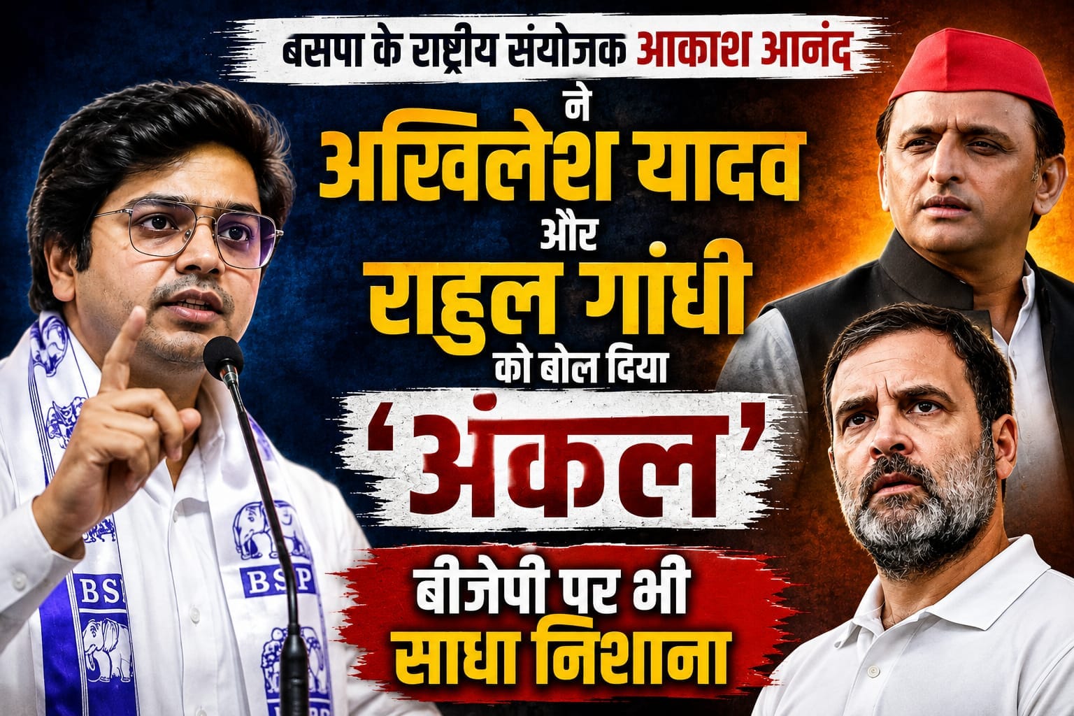 BSP के राष्ट्रीय संयोजक आकाश आनंद अखिलेश यादव और राहुल गांधी को यह क्या बोल गए… BJP को भी लिया आड़े हाथों