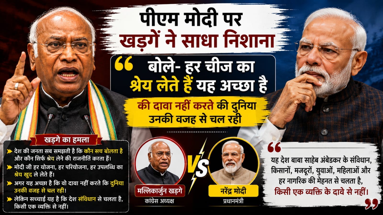 PM मोदी पर खरगे ने साधा निशाना, बोले हर चीज का श्रेय लेते हैं… यह अच्छा है कि दावा नहीं करते कि दुनिया केवल उनकी वजह से चल रही