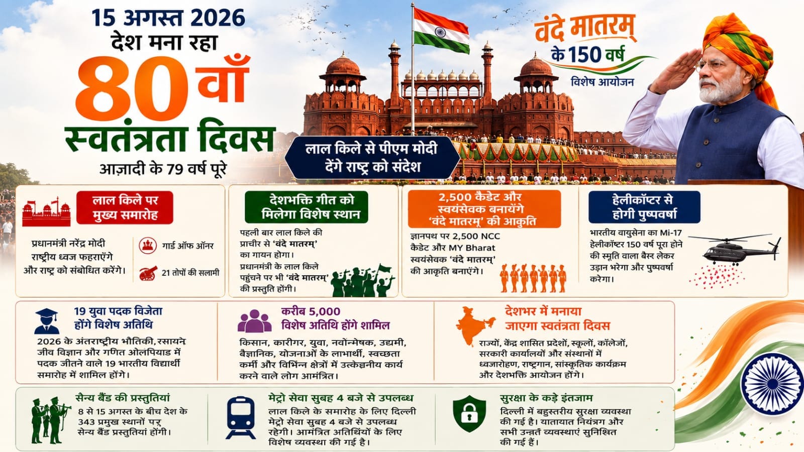 आजादी का उत्सव और विकसित भारत का संकल्प, 15 अगस्त पर लाल किले में होगा खास आयोजन