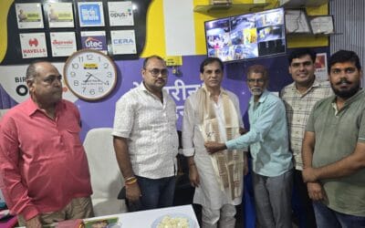 उद्योग व्यापार मंडल के प्रदेश मुकुंद मिश्रा का शिवली में व्यापारियों ने स्वागत