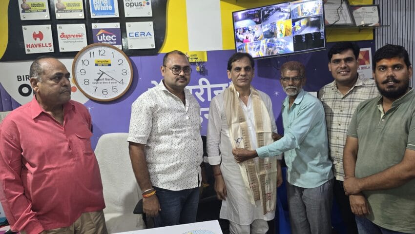 उद्योग व्यापार मंडल के प्रदेश मुकुंद मिश्रा का शिवली में व्यापारियों ने स्वागत
