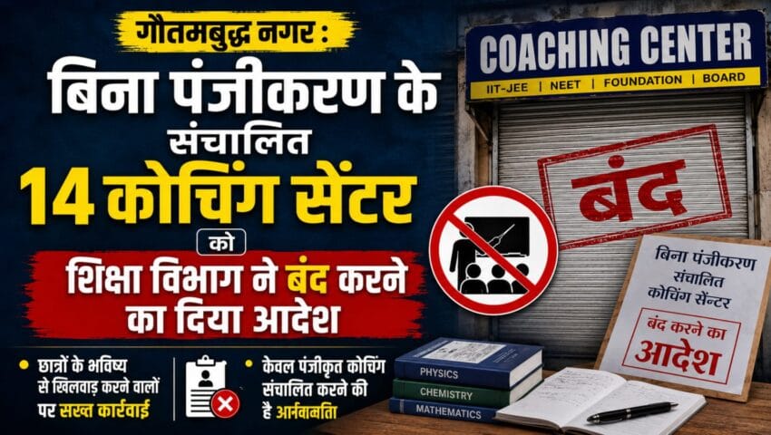 बिना पंजीकरण के संचालित 14 कोचिंग सेंटर को शिक्षा विभाग ने बंद करने का दिया आदेश