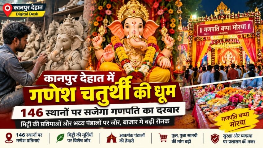 गणेश चतुर्थी पर भक्तिमय होगा कानपुर देहात, 146 स्थानों पर सजेगा गणपति का दरबार