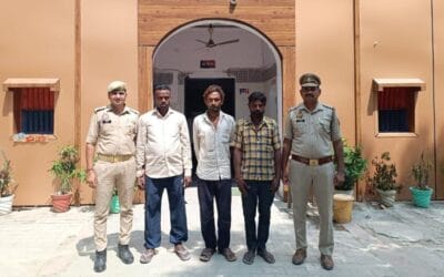 चिता के पास मांस पका रहे थे तीन शराबी, पुलिस ने तीनों को पकड़ा