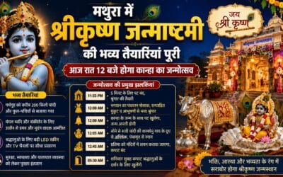 मथुरा में श्रीकृष्ण जन्माष्टमी की भव्य तैयारियां पूरी, मध्यरात्रि में होगा कान्हा का जन्मोत्सव