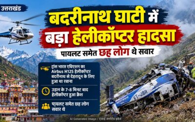 बदरीनाथ घाटी में बड़ा हेलीकॉप्टर हादसा, पायलट समेत छह लोग थे सवार
